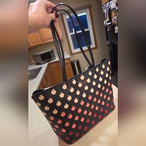 Kate Spade Black and Pink Apple Tote Bag